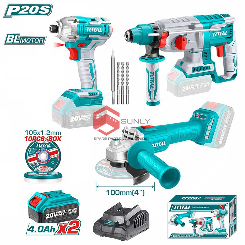 bo-combo-may-khoan-dong-luc-may-mai-goc-va-may-siet-vit-dung-pin-20v-total-tosli2301510 máy khoan total
