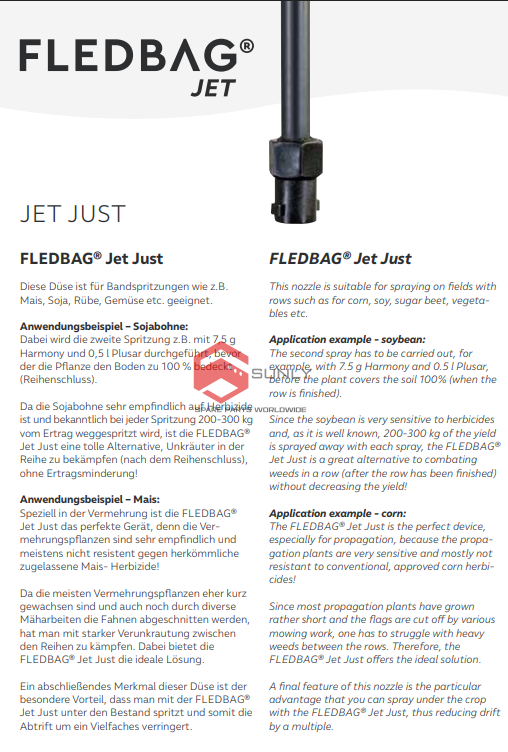 FLEDBAG Jet Just | Vòi phun chính xác cho cây hàng �?giảm trôi thuốc tối đa